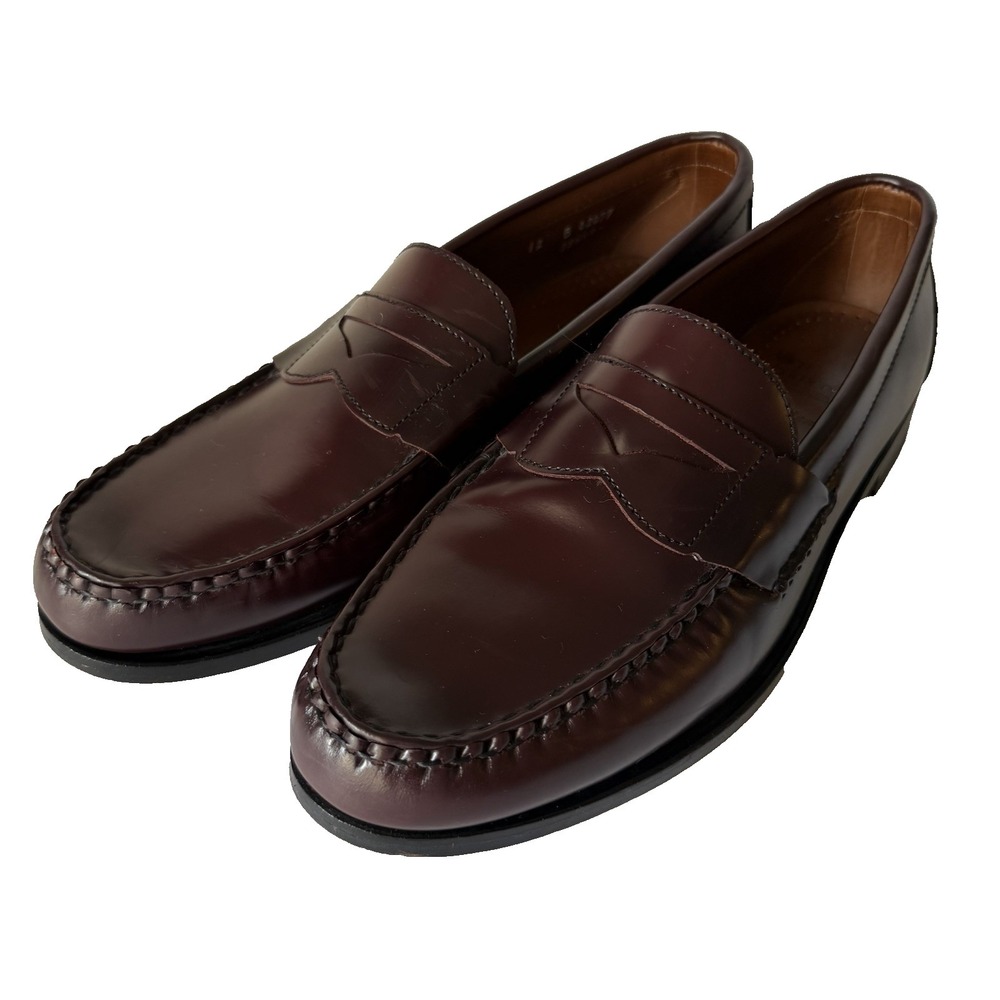 Allen Edmonds Walden Penny Loafers Mens Size 12B 12 B Burgundy Leather Shoes